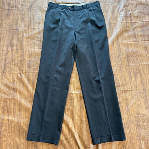Men's Berle Charcoal Gray Pleated Front Cuffed Hem Dress Pants Size 36 x 32